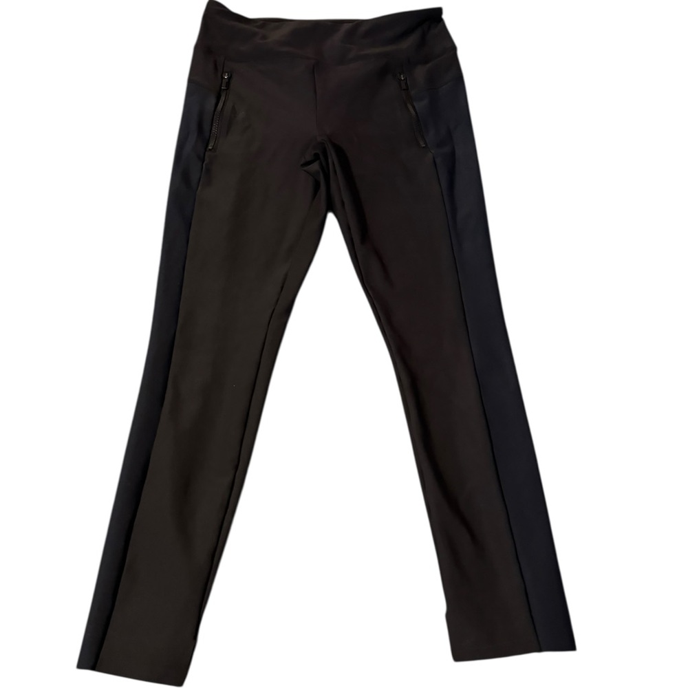 ATHLETA Mid Rise Women’s Ankle Pull On Pants Sz‎ M Black Navy Blue Stretch